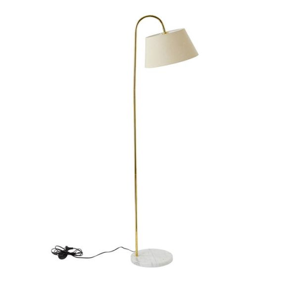 Adairs Natural Floor Lamp Broadway Gold & Natural Floor Light