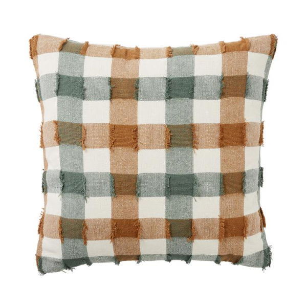 Adairs Green Brookhaven Sage & Brown Sugar Check Cushion