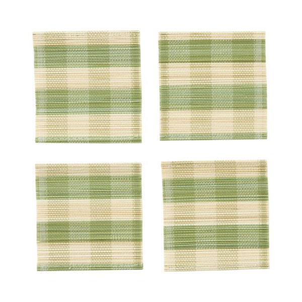 Adairs Green Coasters Pack of 4 Brooklyn Green Bamboo Coasters Pack of 4