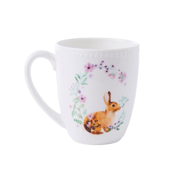 Adairs Bunny Green Mug - White (White Mug)