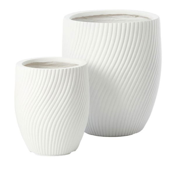 Adairs Burleigh White Twist Pot (White Large)