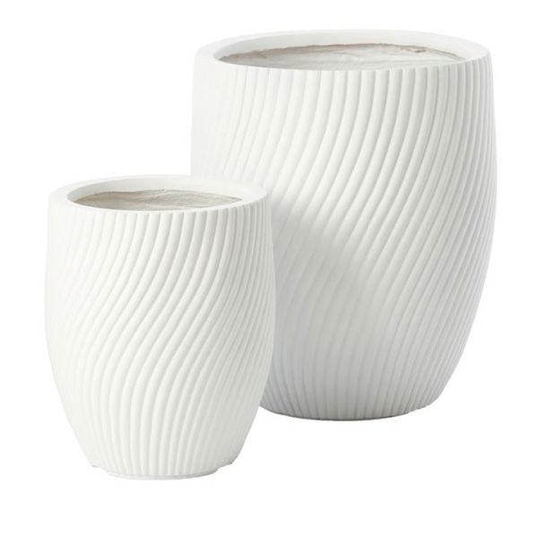 Adairs Burleigh White Twist Pot (White Small)