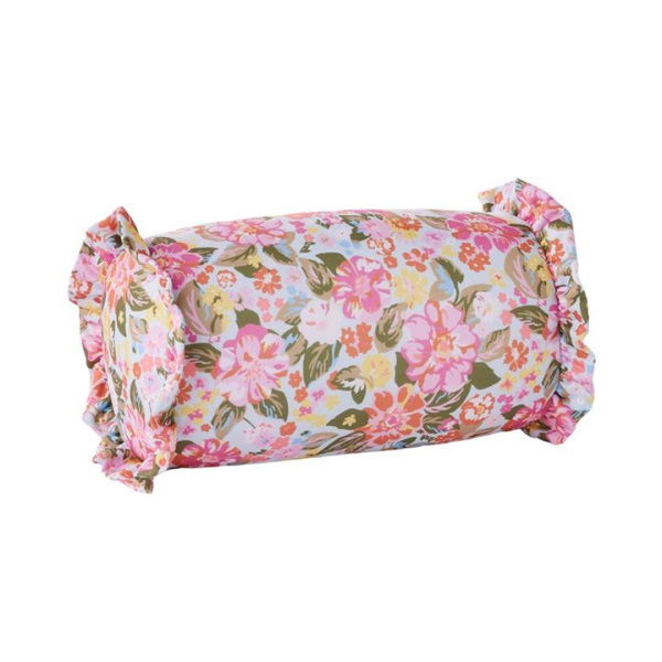 Adairs Pink Beach Pillow Byron Floral Blue Cylinder Beach Pillow Pink