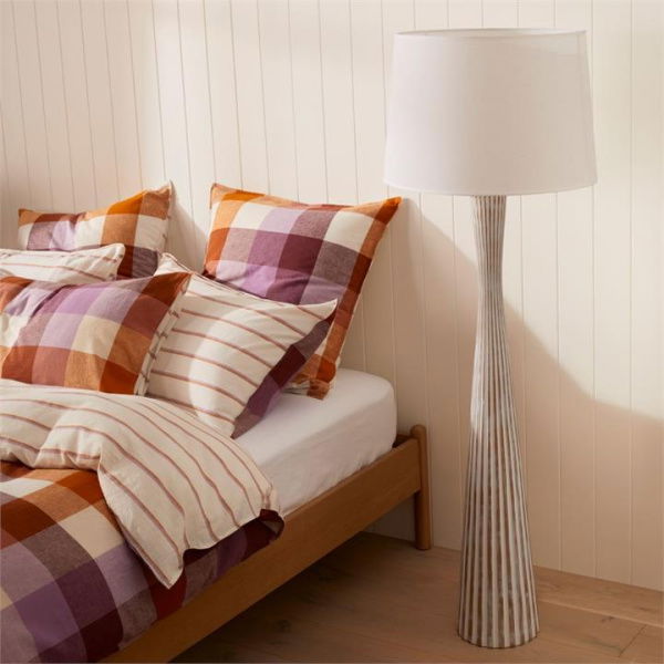 Adairs White Floor Lamp Byron Natural & White Floor