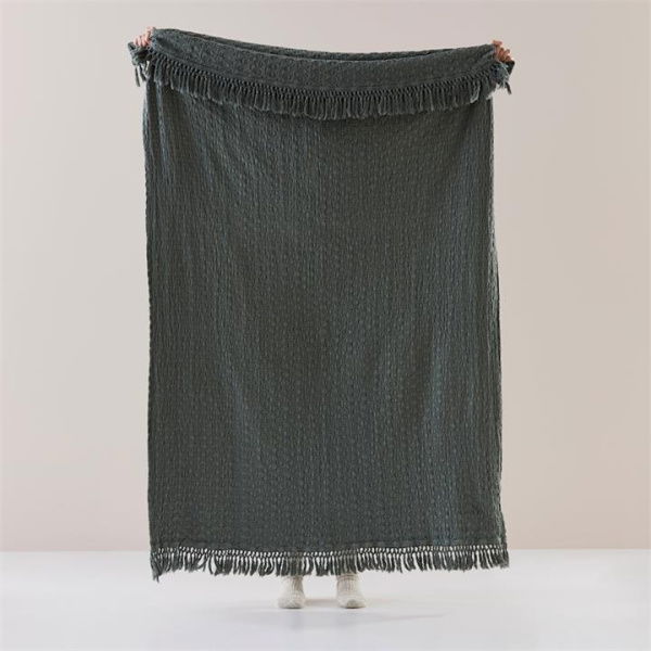 Adairs Green Throw Byron Smokey Green Throw