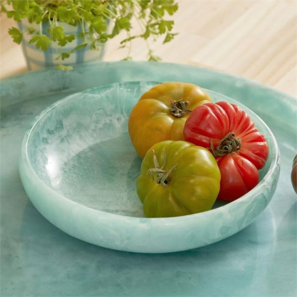 Adairs Calypso Mint Resin Medium Serving Bowl - Green (Green Serving Bowl)