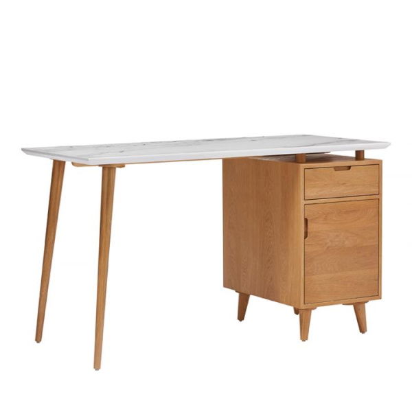 Adairs Natural Desk Camilla Marble & Oak Desk