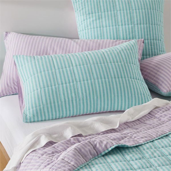 Adairs Green Carrie Aquamarine Stripe King Pillowcase Each