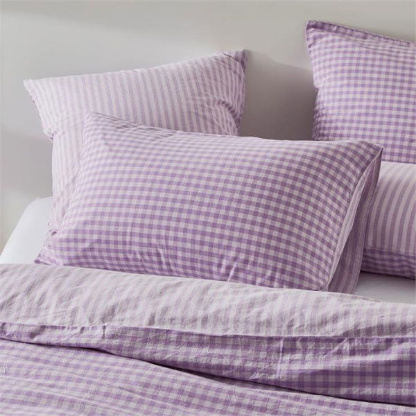 Adairs Purple Carrie Lilac Gingham European Pillowcase Each