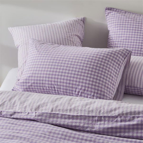 Adairs Purple Carrie Lilac Gingham King Pillowcase Each