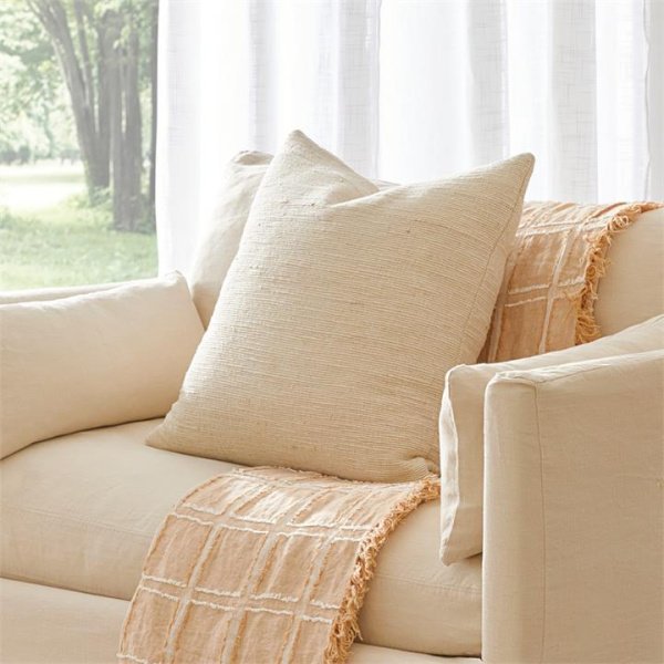 Adairs Natural Cushion Caspian Natural & White Cushion