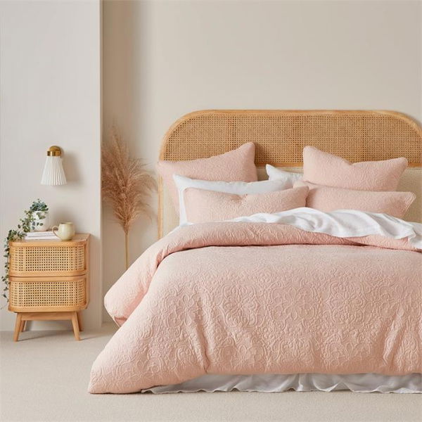 Adairs Chloe Nude Pink Quilted Quilt Cover (Pink Single)