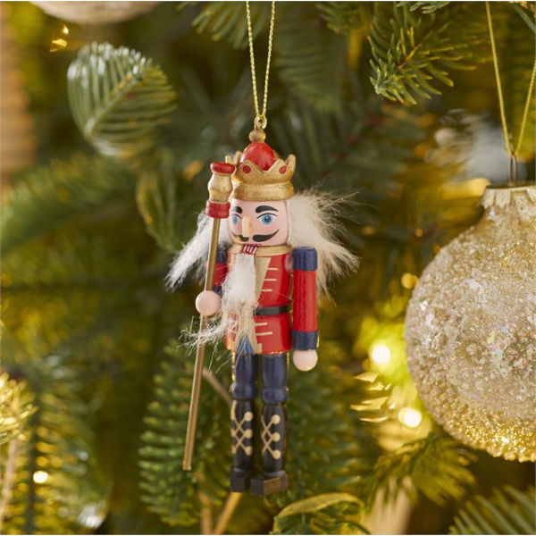 Adairs Red Ornament Christmas Fun Nutcracker Crown Hanging