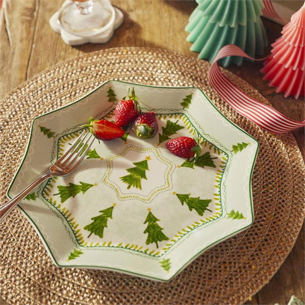 Adairs White Plate Christmas Multi Tis The Season Star