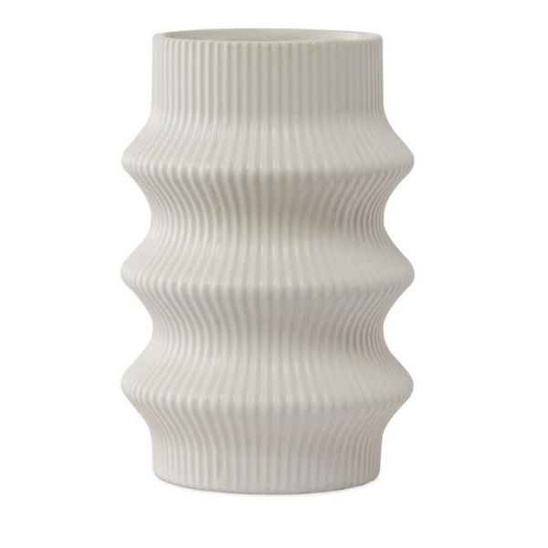 Adairs White Citron Ripple Vase