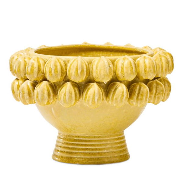 Adairs Yellow Vase Citron Yellow Footed Vase