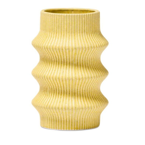 Adairs Yellow Citron Ripple Vase