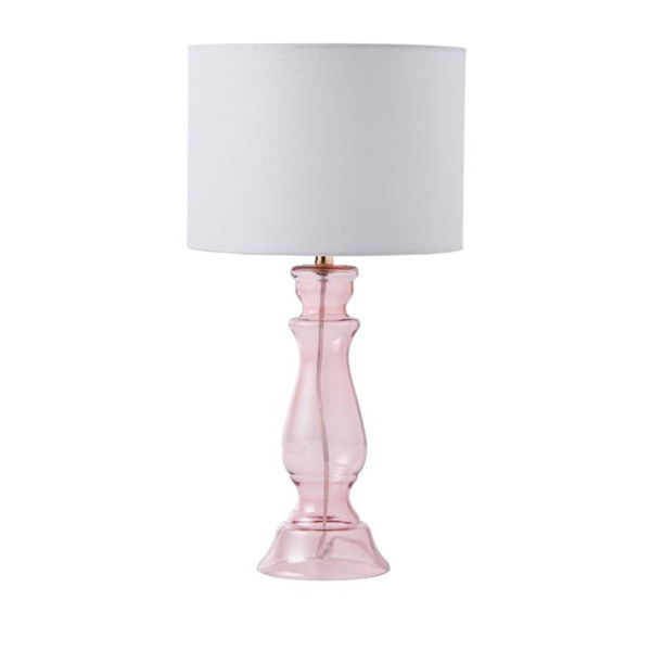 Adairs Claudette Pink Glass Table Light (Pink Table Light)