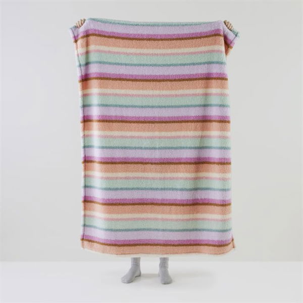 Adairs Cloud Neopolitan Stripe Throw - Pink (Pink Throw)