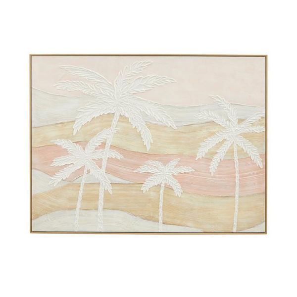 Adairs Natural Coast Palm Sunset Canvas Wall Art