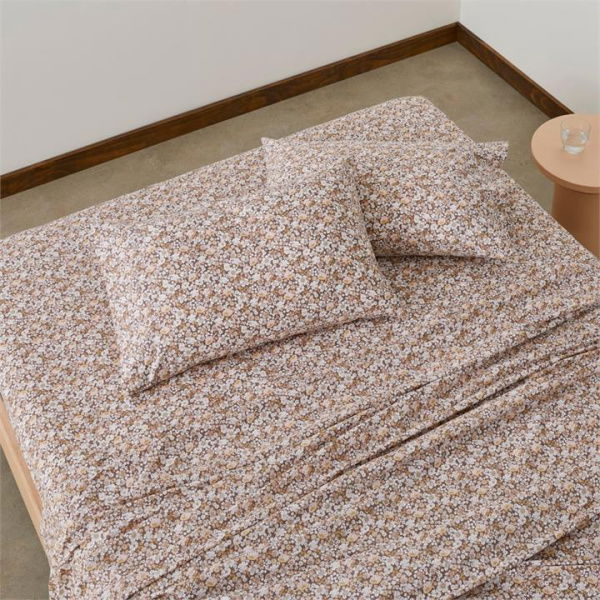 Adairs Cocoa Libertine Printed Sheet Set - Brown (Brown Super King)