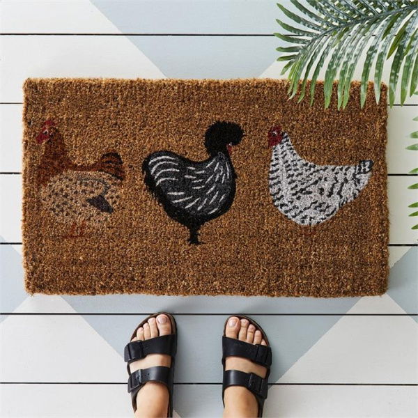 Adairs Natural Door Mat Coir Three Chooks Doormat Natural