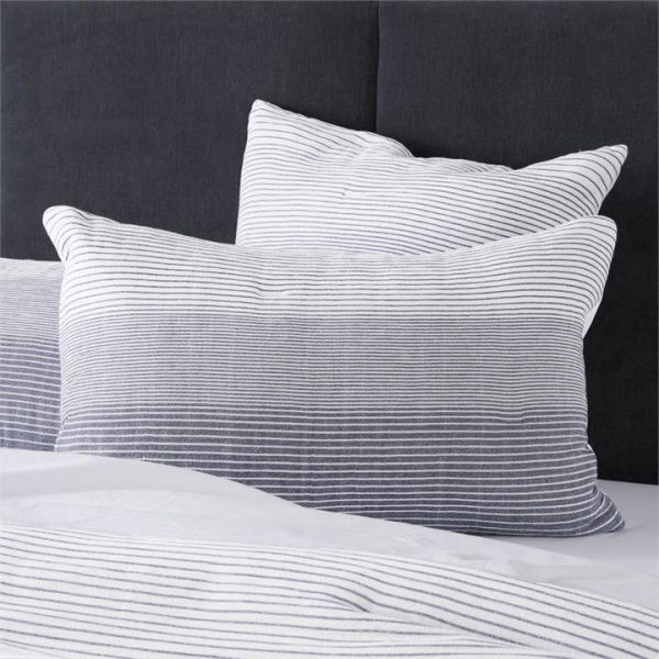 Adairs Connor Navy Quilted Pillowcase - Blue (Blue European Pillowcase Each)