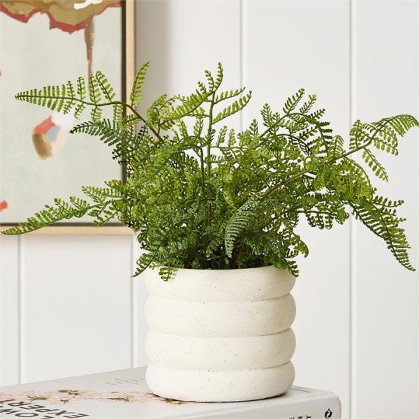 Adairs Green Faux Plant Santana Green/White Potted Fern