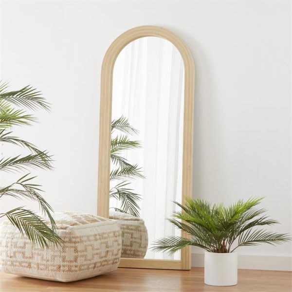 Adairs Natural Mirror Corfu Natural Floor Arch