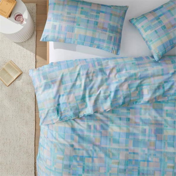 Adairs Blue Double Corrie Quilt Cover Set