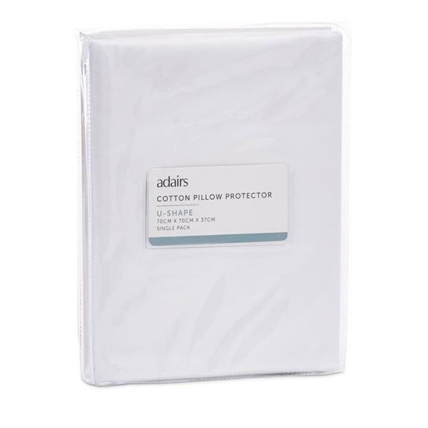 Adairs White U Shape Cotton Pillow Protector White