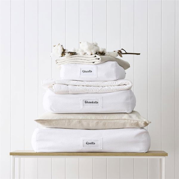 Adairs White Small Cotton White Waffle Storage Bags