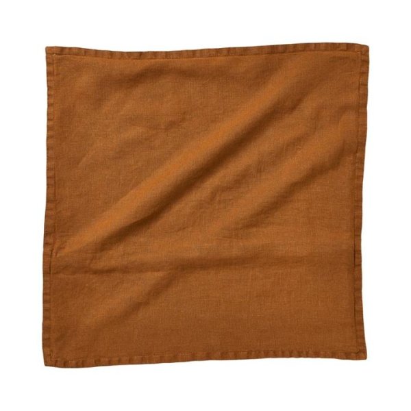 Adairs Brown Cushion Cover Covers only Belgian Vintage Washed Linen Cushion Covers 50x50cm Brown Sugar