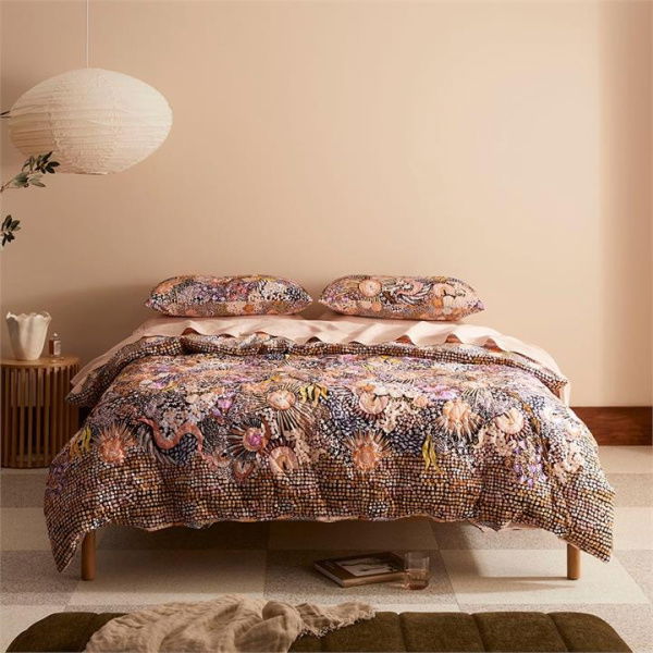 Adairs Pink Earth King Cungelella Yamamillah Quilted Quilt Cover