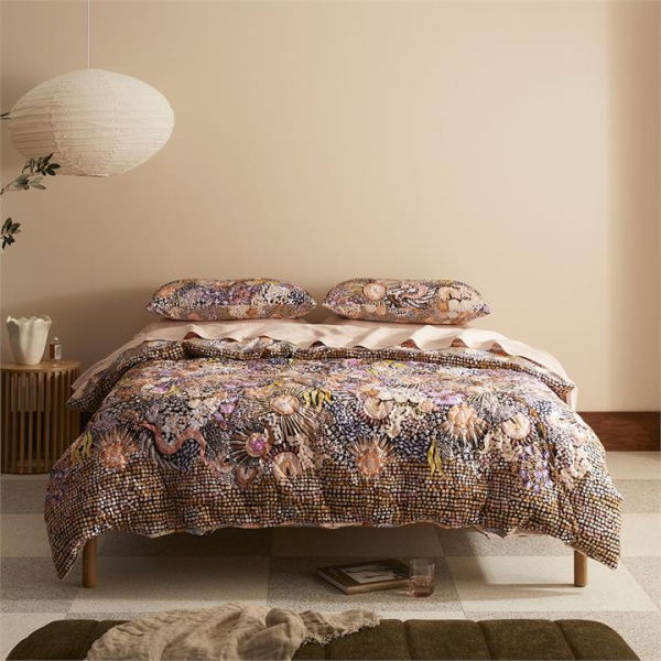 Adairs Pink Cungelella Yamamillah Earth Quilted Queen Quilt Cover