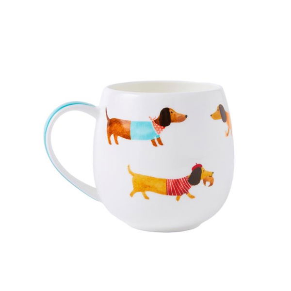 Adairs Dachshund Pastries Mug - White (White Mug)