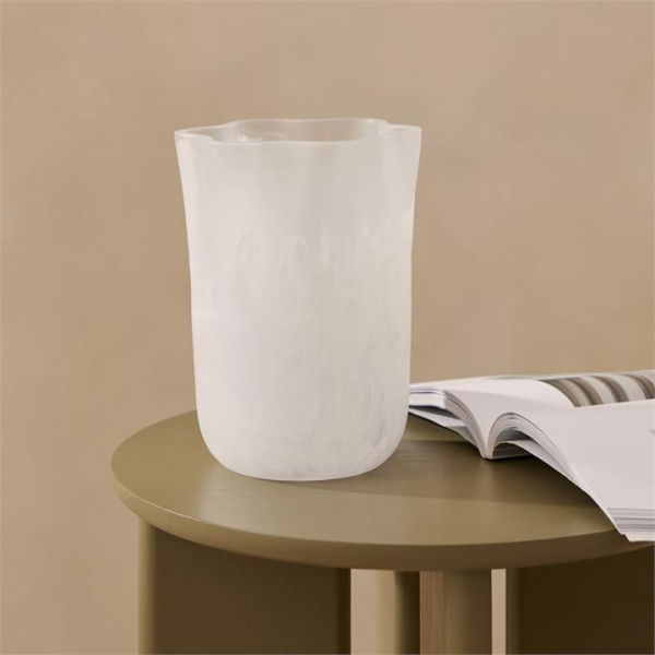 Adairs Dahlia White Resin Vase (White Vase)