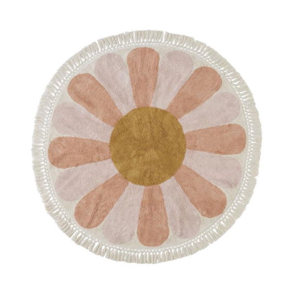 Adairs Daisy Bloom Round Rug - Natural (Natural 150cm Round)