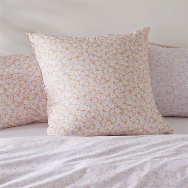 Adairs Pink European Pillowcase Each Daisy Meadow Peach Pillowcase Pink