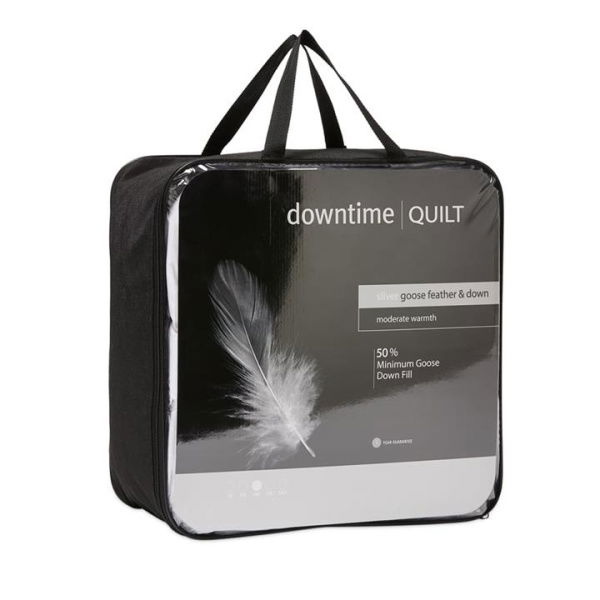 Adairs Downtime Silver Feather and Goose Down Quilt - White (White Double)