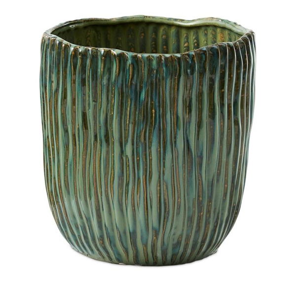 Adairs Dusk Green Rib Pot (Green Pot)