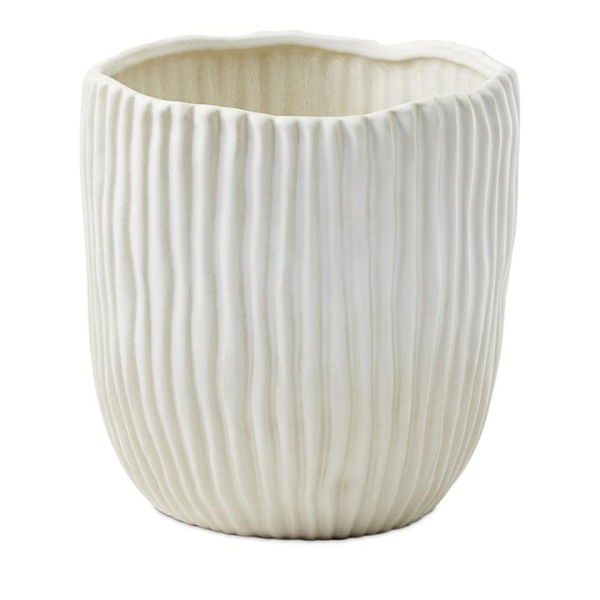 Adairs Dusk Off White Rib Pot (White Pot)