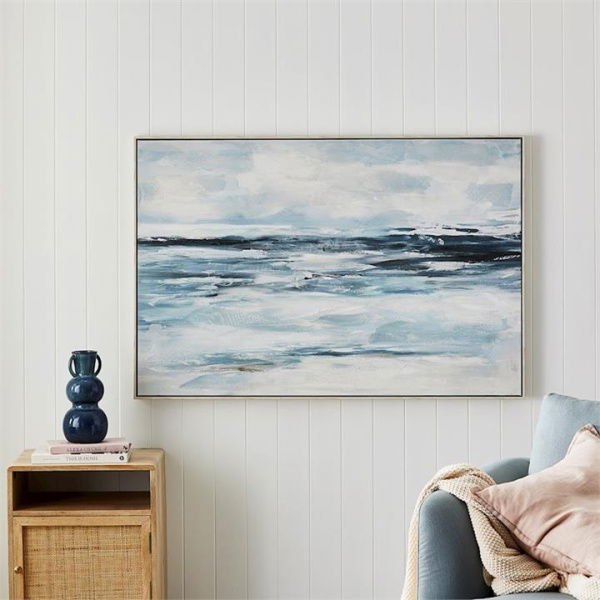 Adairs Blue Wall Art Dusk Skies Azure Coast Wall Art Blue