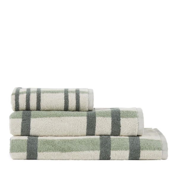 Adairs Green Dylon Eucalyptus Multi Stripe Check Hand Towel