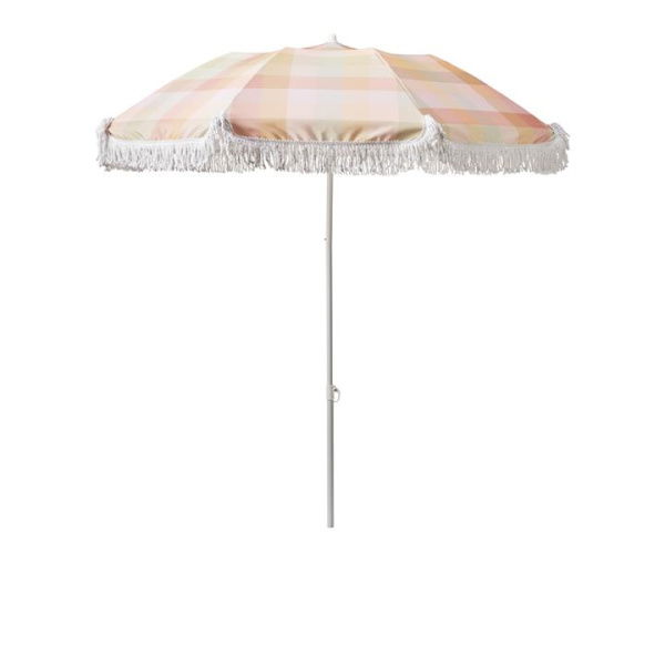 Adairs Orange Eden Check Beach Umbrella