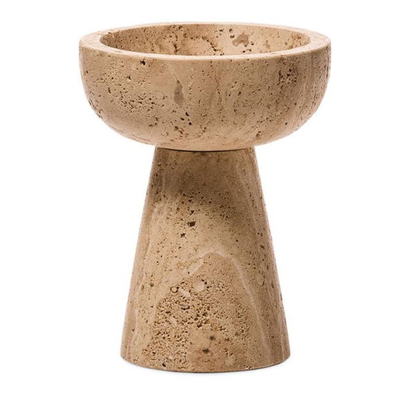 Adairs Natural Elba Marble Travertine Footed Bowl