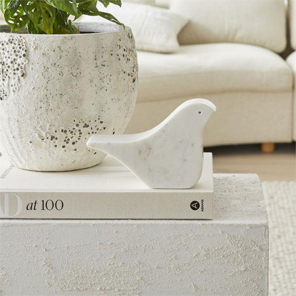 Adairs White Decor Elba White Marble Bird