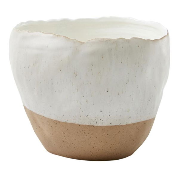 Adairs Elisa White & Natural Pot (White Pot)