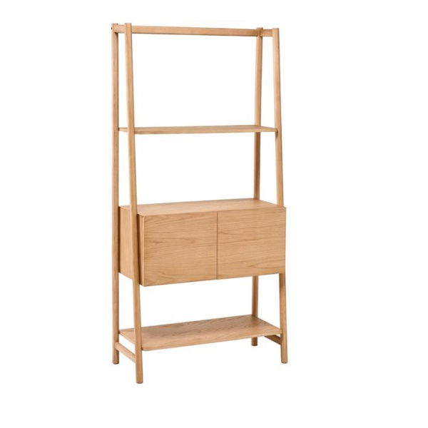 Adairs Natural Shelf Elk Oak 3 Tier Wide Shelving Natural