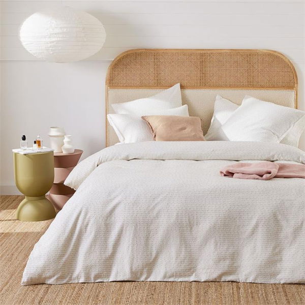 Adairs Elodie Off White Quilt Cover (White King)